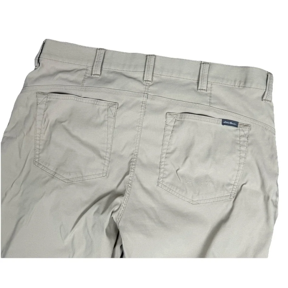 Eddie Bauer Travex Pants Mens 38x32 Tan Nylon Stretch Hiking Tech Pocket